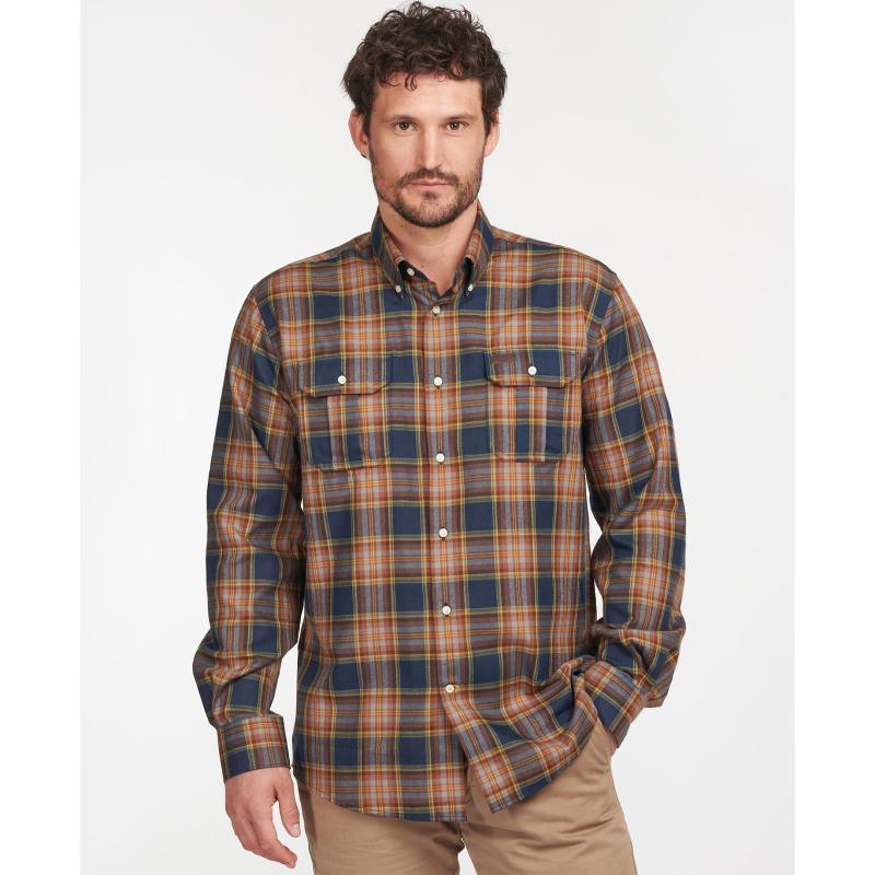 Barbour Singsby Thermo Weave Mens Shirt - Navy - William Powell
