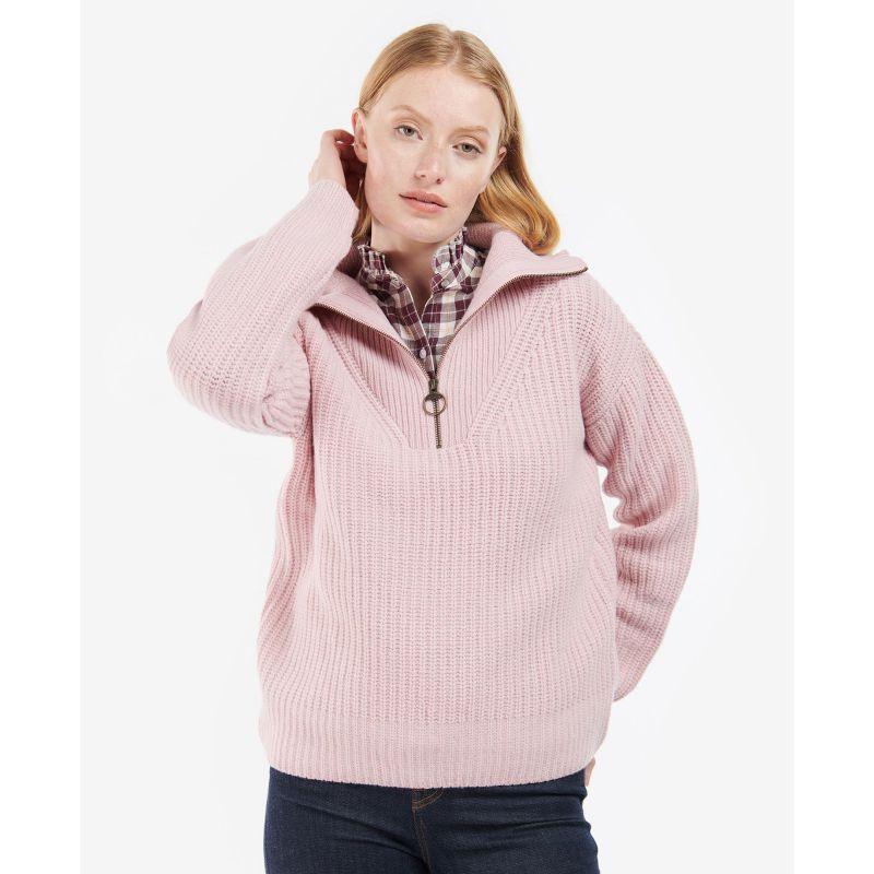 Barbour Stavia Ladies 1/4 Zip Knit - Rosewater - William Powell