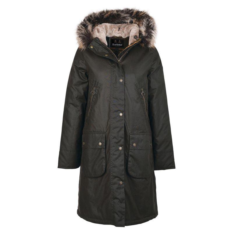  Barbour Stavia Ladies Wax Jacket - Olive/Classic - William Powell