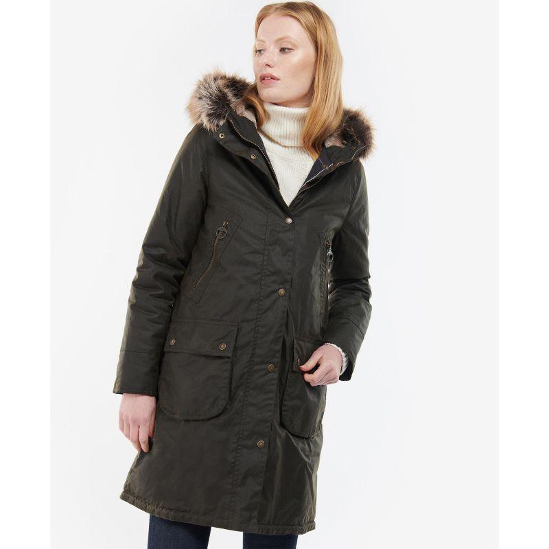  Barbour Stavia Ladies Wax Jacket - Olive/Classic - William Powell