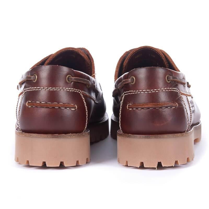 Barbour Stern Mens Deck Shoe - Mahogany Leather - William Powell