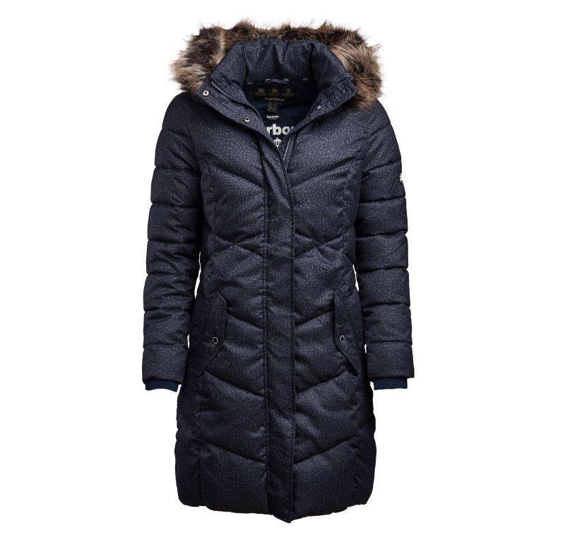 Barbour Sternway Ladies Quilted Coat - Navy Marl/Navy - William Powell