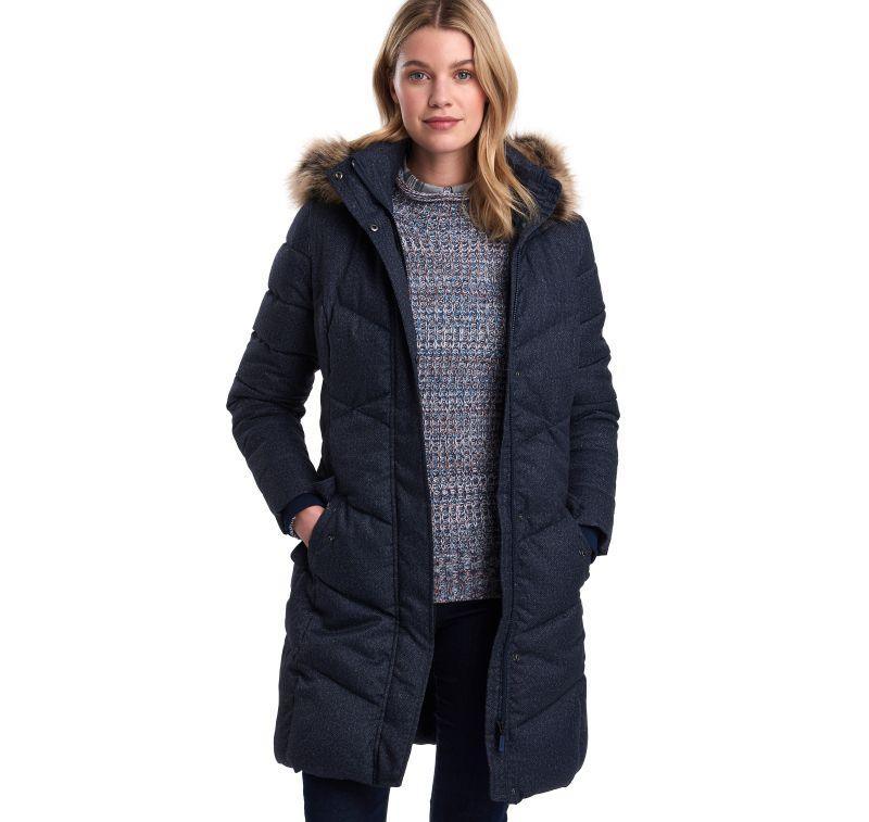Barbour Sternway Ladies Quilted Coat - Navy Marl/Navy - William Powell