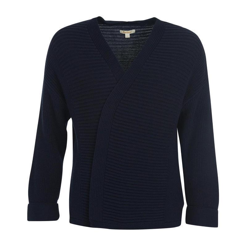 Barbour Stitch Guernsey Ladies Cardigan - Navy - William Powell