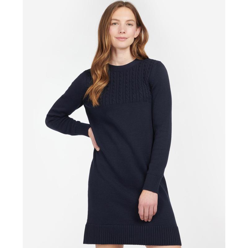 Barbour Stitch Guernsey Ladies Knit Dress - Navy - William Powell