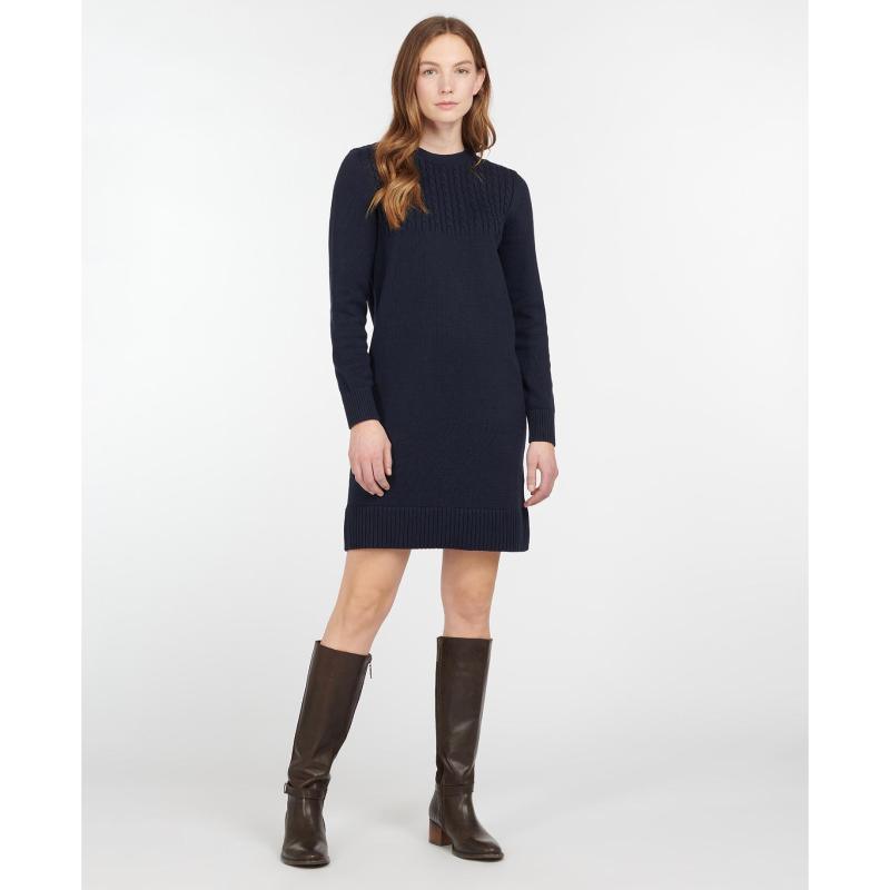 Barbour Stitch Guernsey Ladies Knit Dress - Navy - William Powell