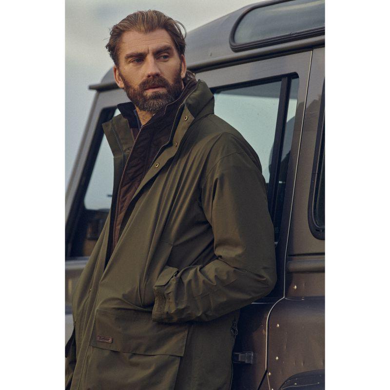 Barbour Swinton Mens Waterproof Shooting Jacket - Olive - William Powell