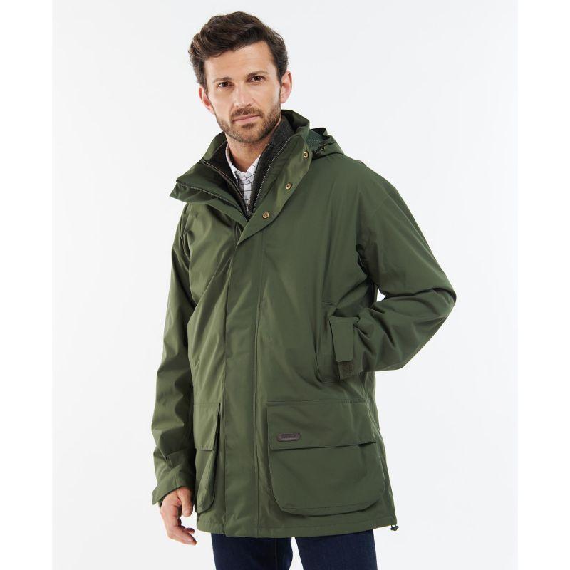 Barbour Swinton Mens Waterproof Shooting Jacket - Olive - William Powell