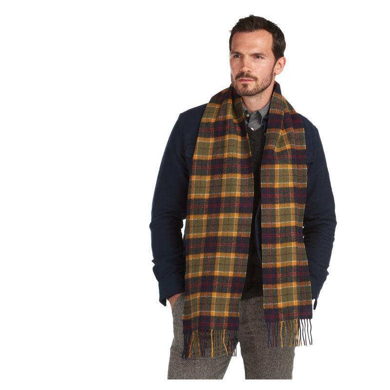 Barbour Tartan Lambswool Scarf - Green/Navy/Red - William Powell