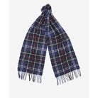 Barbour Tartan Lambswool Scarf - Navy/Red - William Powell