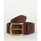 Barbour Tartan Piped Mens Belt - Brown - William Powell