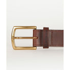 Barbour Tartan Piped Mens Belt - Brown - William Powell