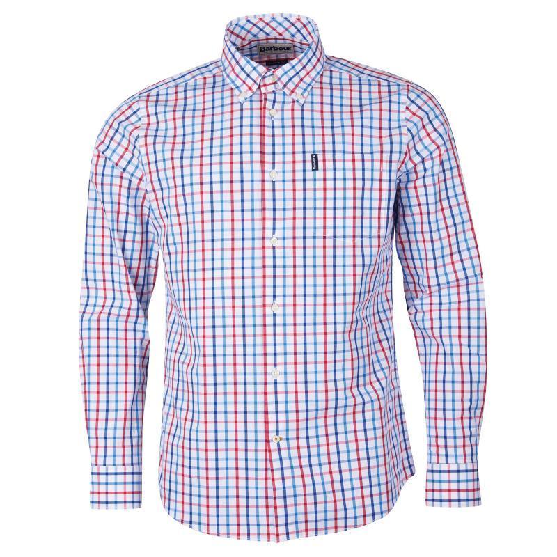Barbour Tattersall 15 Mens Tailored Fit Shirt - Red - William Powell
