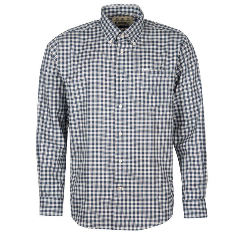 Barbour Thornley Thermo Weave Mens Regular Fit Shirt - Navy - William Powell