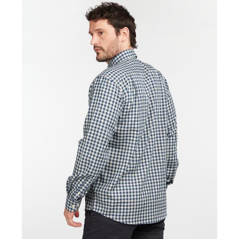 Barbour Thornley Thermo Weave Mens Regular Fit Shirt - Navy - William Powell