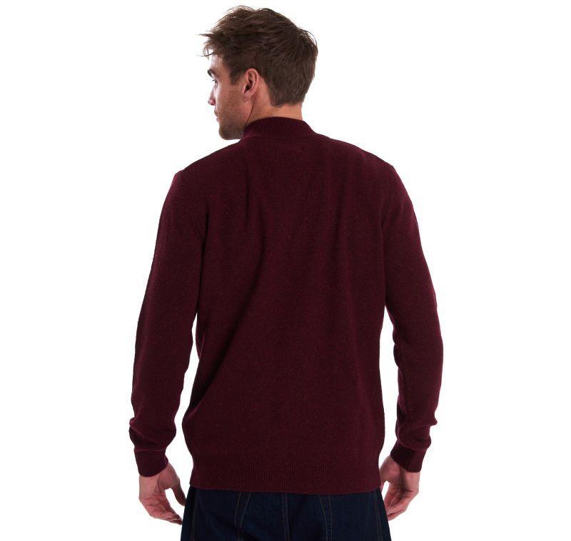 Barbour Tisbury 1/4 Zip Mens Jumper - Ruby - William Powell