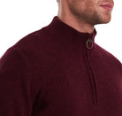 Barbour Tisbury 1/4 Zip Mens Jumper - Ruby - William Powell