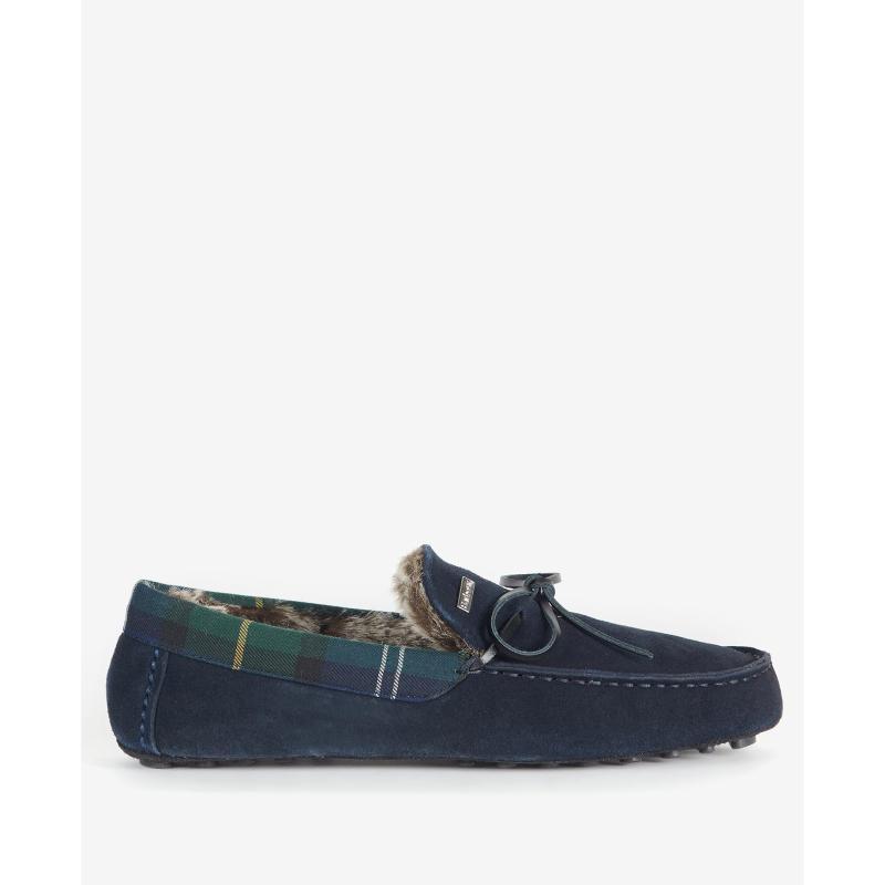 Barbour Tueart Mens Slipper - Navy Suede - William Powell