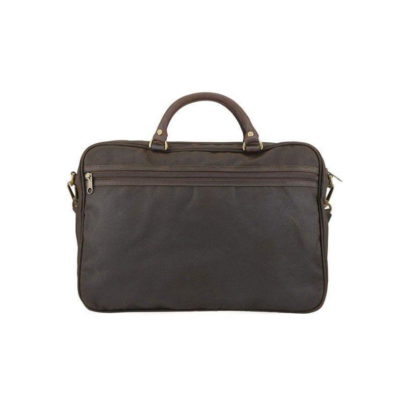 Barbour Wax Leather Briefcase - Olive - William Powell