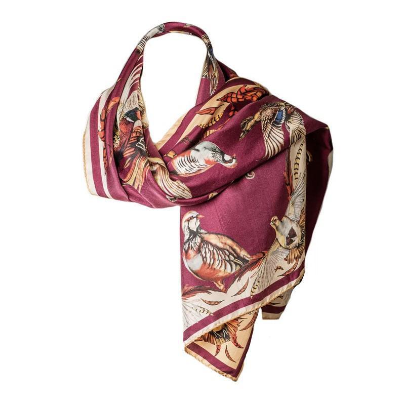 Clare Haggas Best In Show Classic Twill Silk Scarf - Mulberry - William Powell