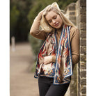 Clare Haggas Best In Show Classic Twill Silk Scarf - Toffee & Navy - William Powell