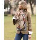 Clare Haggas Best In Show Classic Twill Silk Scarf - Toffee & Navy - William Powell