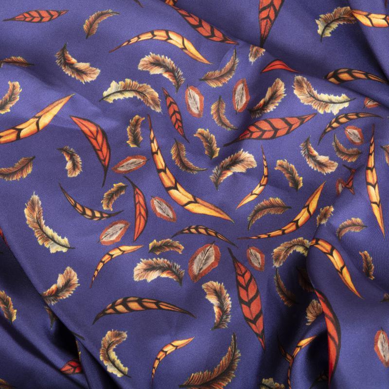 Clare Haggas Birds of a Feather Classic Twill Silk Scarf - Navy - William Powell