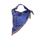 Clare Haggas Birds of a Feather Large Twill Silk Scarf - Navy - William Powell