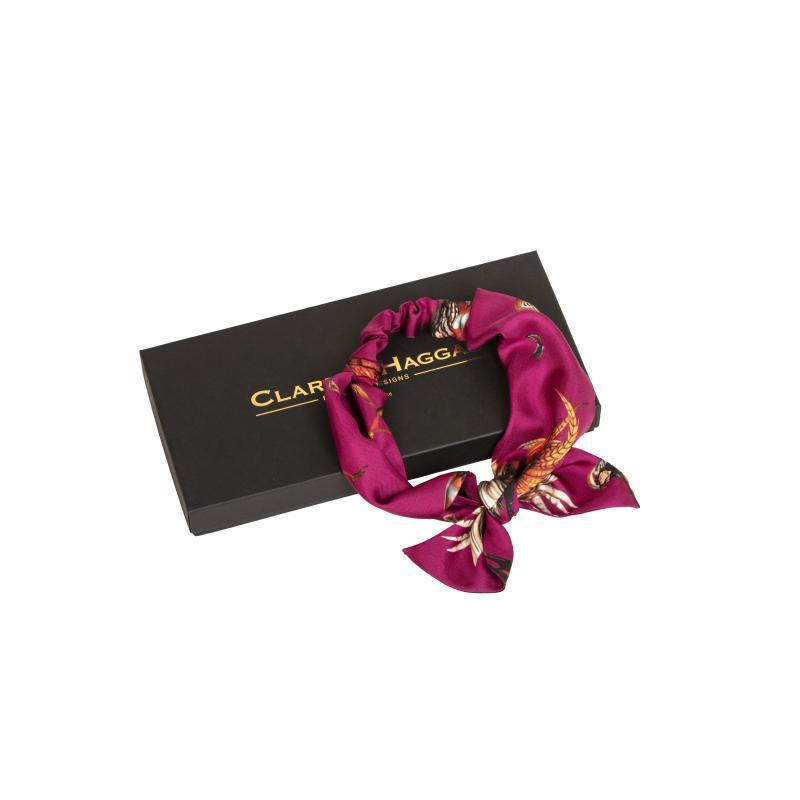 Clare Haggas George & Friends Silk Headband - Magenta - William Powell