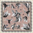 Clare Haggas Turf War Monochrome Large Twill Silk Scarf - Blush Pink - William Powell