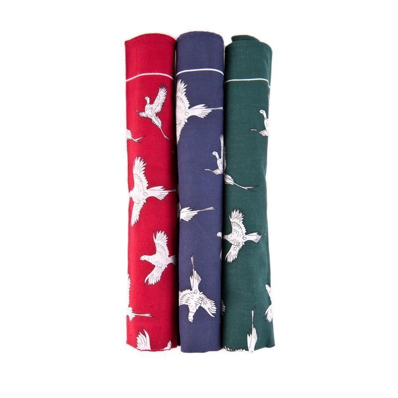 Cotton Pheasant Motif Handkerchief - William Powell