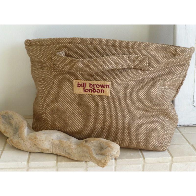 Cotton Wash Bag Tobacco Brown Large - William Powell