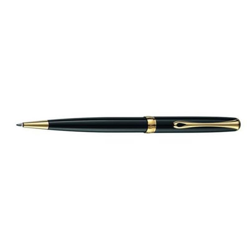 Diplomat Excellence A Black Gold Trim Ball Point Pen With Leather Pouch - William Powell