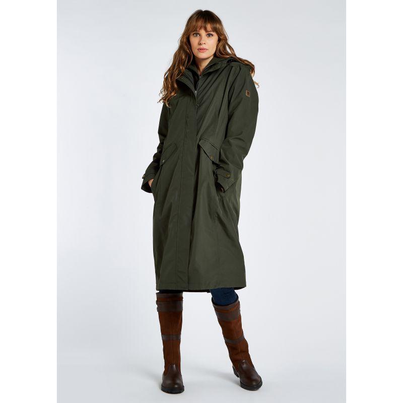 Dubarry Alderford Ladies Long Waterproof Coat - Pesto - William Powell