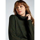 Dubarry Belleek Ladies Roll Neck Jumper - Olive - William Powell