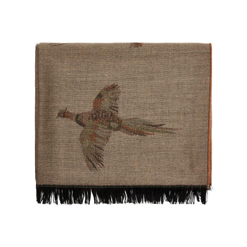 Dubarry Birchdale Ladies Pheasant Wool Scarf - Taupe - William Powell