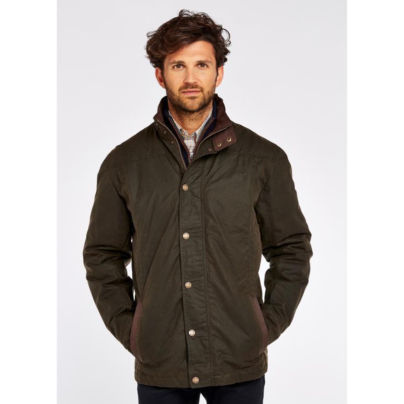 Dubarry Carrickfergus Mens Wax Jacket - Olive - William Powell