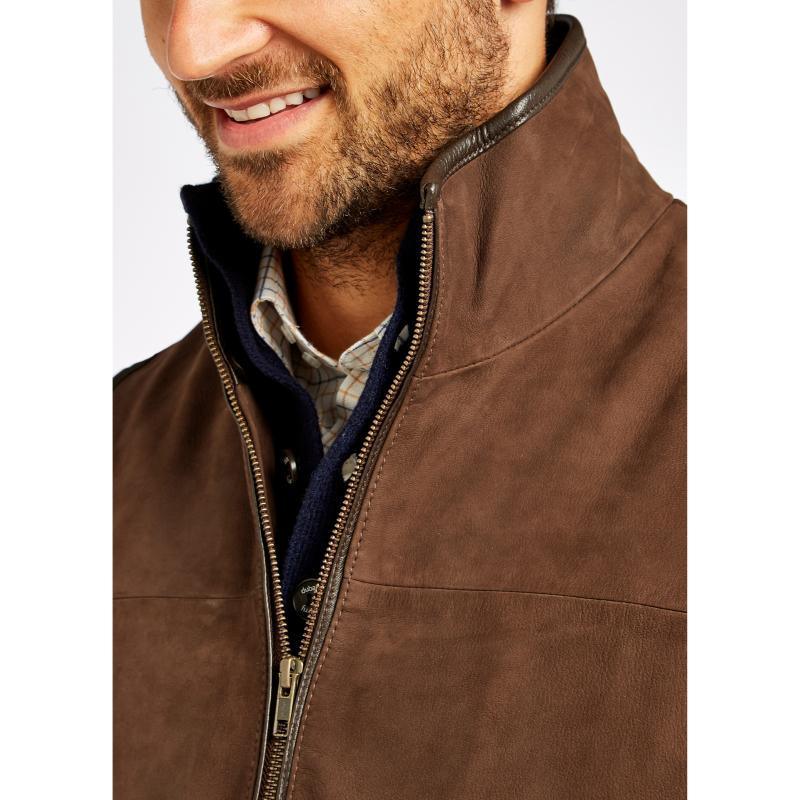 Dubarry Dunhill Mens Leather Gilet - Walnut - William Powell