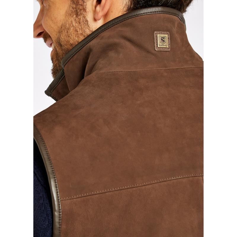 Dubarry Dunhill Mens Leather Gilet - Walnut - William Powell