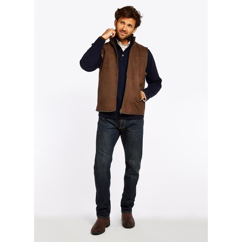 Dubarry Dunhill Mens Leather Gilet - Walnut - William Powell