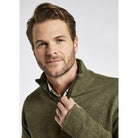 Dubarry Feeney Windproof Mens Zip Neck Jumper - Dusky Green - William Powell