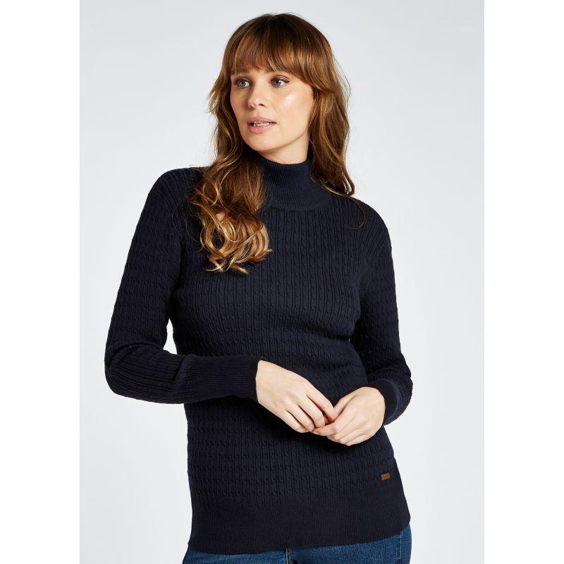 Dubarry Hacketstown Ladies Roll Neck Jumper - Navy - William Powell