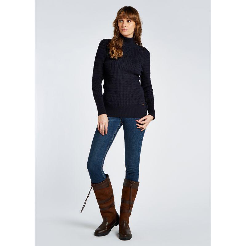 Dubarry Hacketstown Ladies Roll Neck Jumper - Navy - William Powell