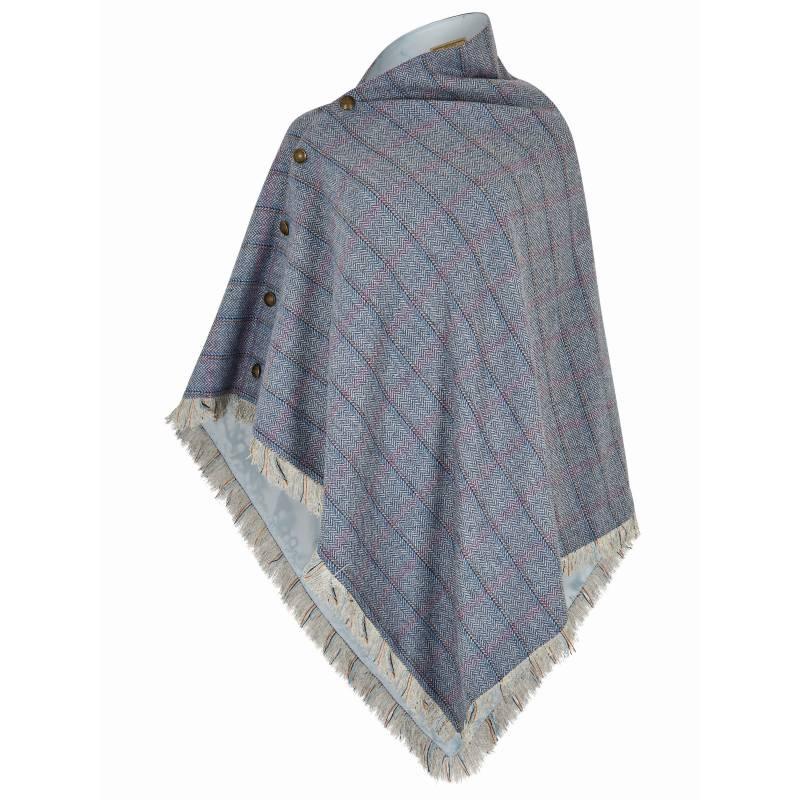 Dubarry Hazelwood Tweed Poncho - Denim Haze - William Powell