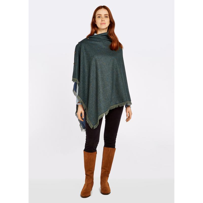 Dubarry Hazelwood Tweed Poncho - Mist - William Powell