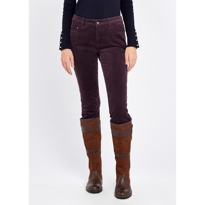 Dubarry Honeysuckle Ladies Stretch Pincord Jeans - Plum - William Powell