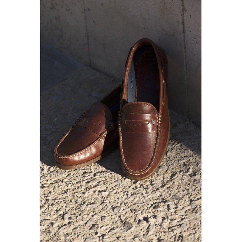 Dubarry Mens Spinnaker Leather Deck Shoe - Brown - William Powell