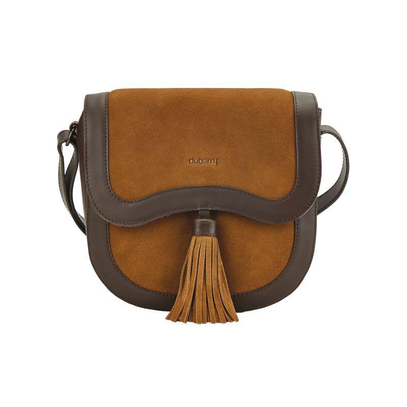 Dubarry Monart Suede/Leather Ladies Crossbody Saddle Bag - Camel - William Powell