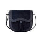 Dubarry Monart Suede/Leather Ladies Crossbody Saddle Bag - French Navy - William Powell