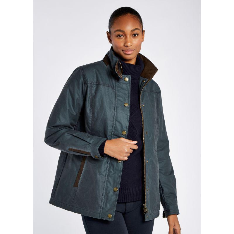 Dubarry Mountrath Ladies Waxed Jacket - Dark Pebble - William Powell